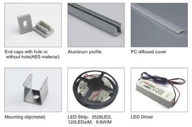 LED LED를 위한 층계를 위한 알루미늄 단면도 유포자는 단면도 공간에 의하여 서리로 덥은 유백색 PC 덮개를 벗깁니다