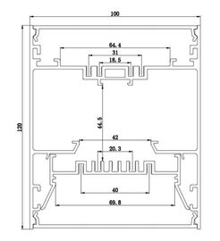 100mm*120mm 늘어진 점화를 위한 알루미늄 LED 단면도 밀어남
