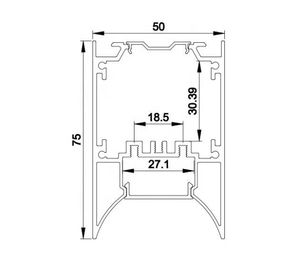 50mm*75mm 지도된 지구를 위한 간접적인 가벼운 선형 펜던트 LED 단위 알루미늄 LED 단면도